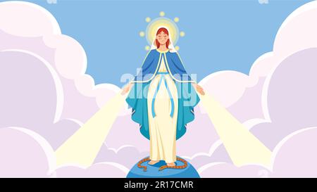 Jungfrau Maria, Offene Arme Stock Vektor
