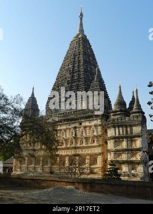 Myanmar, Bagan: Der Mahabodhi-Tempel wurde 1215 von König Zeyatheinkha erbaut, wobei der Mahabodhi-Tempel in Bodhgaya, Bihar, Indien, als Modell verwendet wurde. Es hat 465 Stockfoto