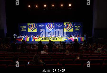 Liverpool, Großbritannien. 11. Mai 2023. Pressekonferenz nach dem Halbfinale 2 der Eurovision 2023 in der Liverpool Arena in Liverpool, England, am 11. Mai 2023. Foto: Sanjin Strukic/PIXSELL Credit: Pixsell/Alamy Live News Stockfoto