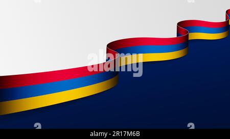 Hintergrund der armenischen Bandflagge. Auswirkungselement für die Verwendung, die Sie daraus machen möchten. Stock Vektor