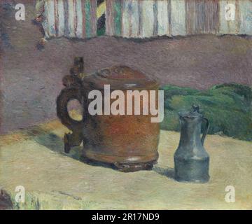 Still Life: Holztank und Metallkrug Datum: 1880 Künstler: Paul Gauguin Französisch, 1848-1903 Stockfoto