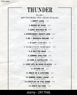 CD: Thunder - das Beste von Thunder - ihre beste Stunde (und Ein bisschen). (TOCP-8694), Aktion, veröffentlicht am 29. November 1995. Stockfoto