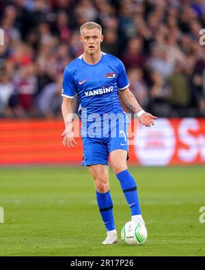 AZ Alkmaars Jens Odgaard während des Halbfinalspiels der Europa Conference League im London Stadium. Foto: Donnerstag, 11. Mai 2023. Stockfoto