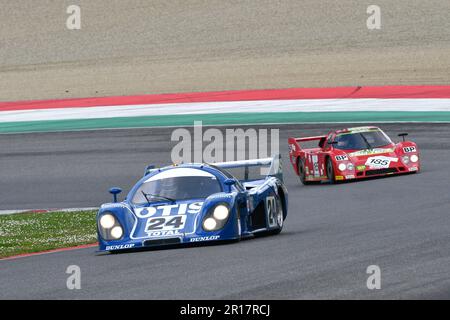 Scarperien, 2. April 2023: Rondeau M382. Jahr 1982 Ex Henri Pescarolo in Aktion während Mugello Classic 2023 auf dem Mugello Circuit in Italien. Stockfoto