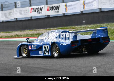 Scarperien, 2. April 2023: Rondeau M382. Jahr 1982 Ex Henri Pescarolo in Aktion während Mugello Classic 2023 auf dem Mugello Circuit in Italien. Stockfoto