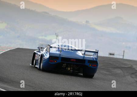 Scarperien, 2. April 2023: Rondeau M382. Jahr 1982 Ex Henri Pescarolo in Aktion während Mugello Classic 2023 auf dem Mugello Circuit in Italien. Stockfoto