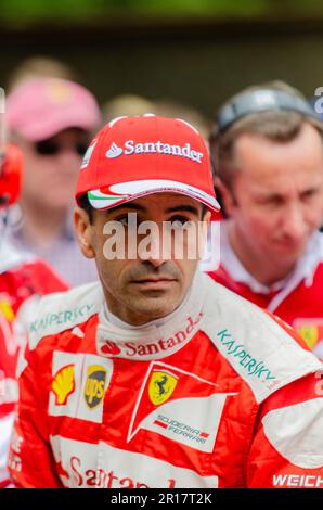 Marc Gené i Guerrero, spanischer Profi-Rennfahrer. Bekannt als Tester für Williams und Ferrari in der Formel 1. Marc Gene bei Goodwood 2016 Stockfoto