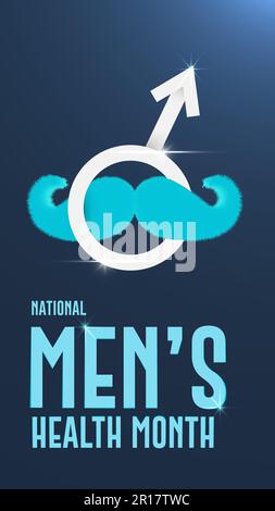 National Men's Health Awareness Month im Juni Holiday Concept. Vorlage für die Vektordarstellung im Hintergrund-, Banner-, Karten- und Posterdesign. Stock Vektor