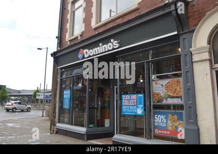 Domino's Pizza in Port Talbot, Wales, Großbritannien. Mai 2023. Stockfoto