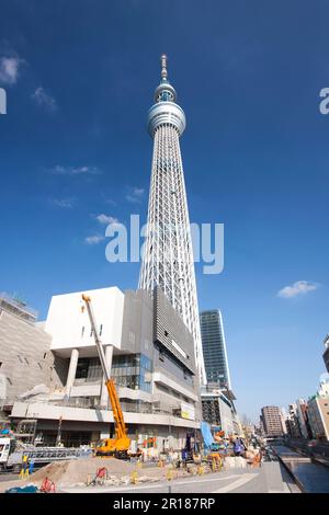 Der Tokio-Himmelsbaum wird gerade gebaut Stockfoto