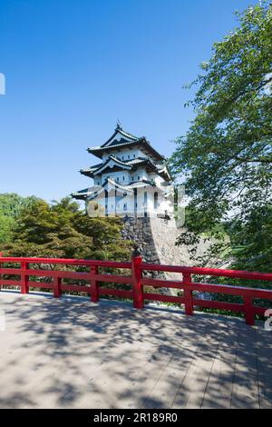 Schloss Hirosaki im Sommer Stockfoto