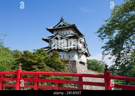 Schloss Hirosaki im Sommer Stockfoto