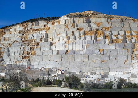Kalkstein, Marmorsteinbruch in der westlichen Türkei, Marmor, Steinbruch Stockfoto