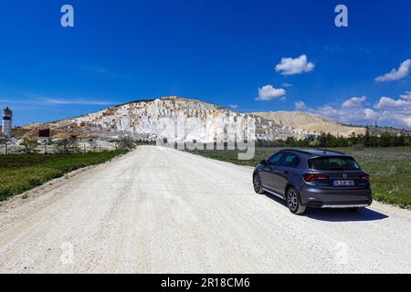 Kalkstein, Marmorsteinbruch in der westlichen Türkei, Marmor, Steinbruch Stockfoto