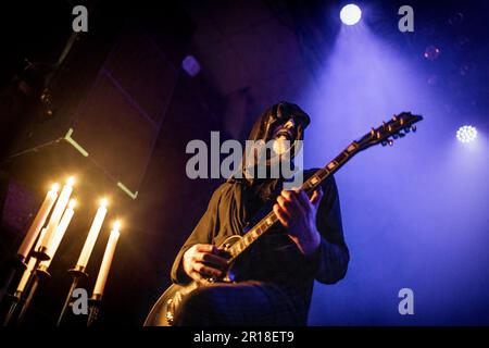 Oslo, Norwegen. 06., 2023. April. Die norwegische Black Metal Band Djevel führt während des norwegischen Metal Festivals Inferno Metal Festival 2023 in Oslo ein Live-Konzert in Rockefeller auf. (Foto: Gonzales Photo - Terje Dokken). Stockfoto