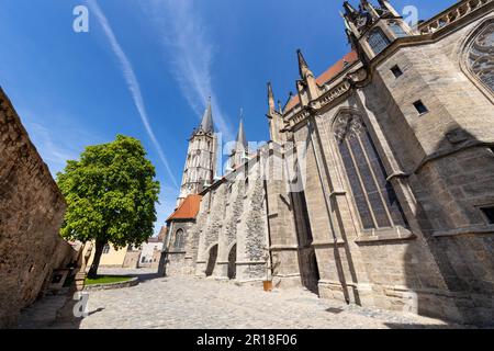 Kostel a zvonice sv. Bartloměje (Petr Parléř, gotika, národní kulturní památka), Kolín, Středočeský kraj, Česká republika / gotische st. Bartholomew c Stockfoto