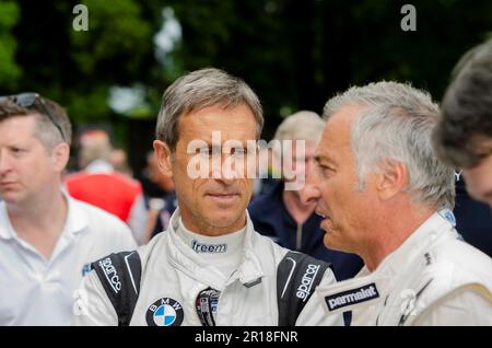 Roberto Ravaglia, Rennfahrer beim Goodwood Festival of Speed 2016, Großbritannien. Italienischer ehemaliger erfolgreicher Tourer-Autofahrer Stockfoto