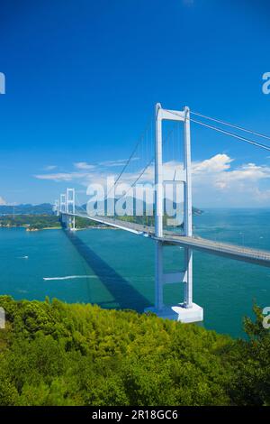 Shimanami Kaido Kurushima-Brücke Stockfoto