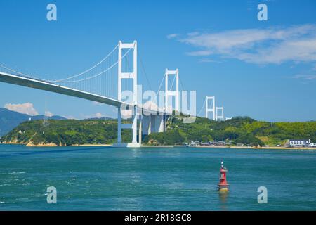 Shimanami Kaido Kurushima-Brücke Stockfoto