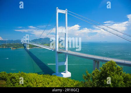 Shimanami Kaido Kurushima-Brücke Stockfoto