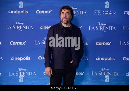 Mexiko-Stadt, Mexiko. 11. Mai 2023. 11. Mai 2023, Mexiko-Stadt, Mexiko: Schauspieler Javier Bardem besucht den roten Teppich der Filmpremiere der kleinen Meerjungfrau im Toreo Parque Central. Am 11. Mai 2023 in Mexiko-Stadt, Mexiko. (Foto: Eyepix/Sipa USA) Guthaben: SIPA USA/Alamy Live News Stockfoto