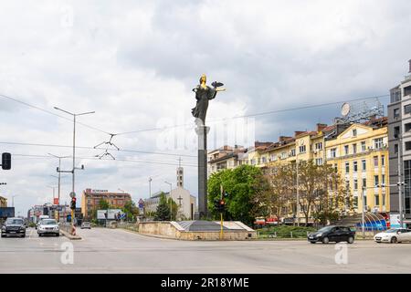 Sofia, Bulgarien. Mai 2023. Blick auf die Statue der Sveta Sofia im Stadtzentrum Stockfoto