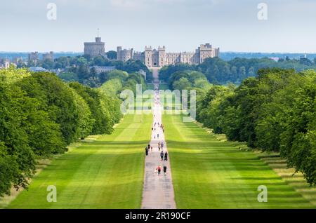 Windsor Castle, Blick vom Long Walk, Windsor Great Park, Berkshire, England Stockfoto