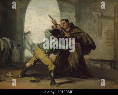 Bruder Pedro holt die Pistole aus El Maragato. Datum: c. 1806 Künstler: Francisco José de Goya y Lucientes Spanisch, 1746-1828 Stockfoto