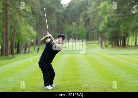 Brendan Lawlor Tees der 2. an Tag 3 der G4D Open im Woburn Golf Club, Milton Keynes. Foto: Freitag, 12. Mai 2023. Stockfoto