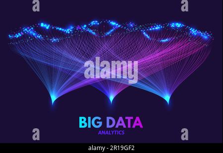 Big-Data-Sortierung. Komplexe Sortierung von Datenbankinformationen Visualisierung, digitale Analyse oder Verbindungen zu sozialen Netzwerken abstraktes Vektorkonzept Stock Vektor