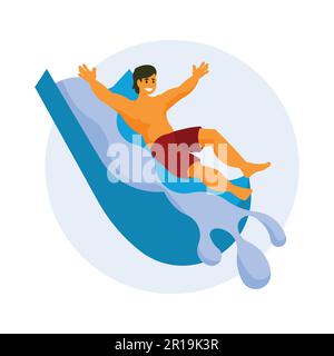 Mann schwimmt im Pool. Flachvektordarstellung des Mannes im Schwimmbad. Stock Vektor