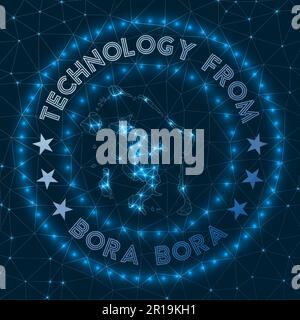 Technologie Von Bora Bora. Futuristisches geometrisches Abzeichen. Technologisches Konzept. Rundes Bora Bora Logo. Vektordarstellung. Stock Vektor