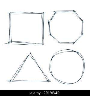 Kollektion aus geometrischem Polyeder, Art déco-Stil für Hochzeitseinladungen, luxuriöse Vorlagen, dekorative Muster Stock Vektor