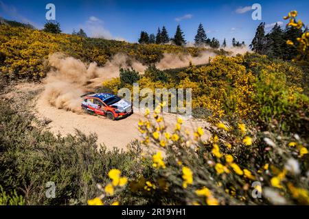 Matosinhos, Portugal. 12. Mai 2023. 23 TEEMU SUNINEN (FIN), MIKKO MARKKULA (FIN), HYUNDAI MOTORSPORT N, HYUNDAI I20 N, RC2, Rally2, Aktion während der Rally de Portugal 2023, 5. Runde der WRC-Weltmeisterschaft 2023, vom 11. Bis 14. Mai 2023 in Matosinhos, Portugal - Foto Nikos Katikis/DPPI Credit: DPPI Media/Alamy Live News Stockfoto