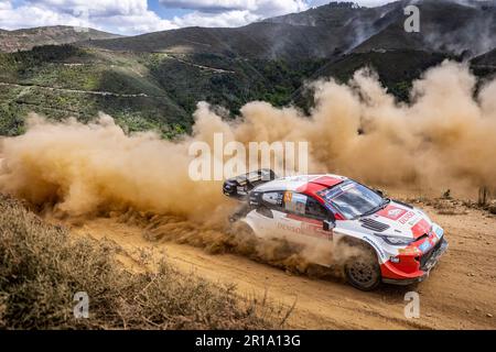 Matosinhos, Portugal. 12. Mai 2023. 69 Kalle ROVANPERA (FIN), Jonne HALTTUNEN (FIN), TOYOTA GAZOO RACING WRT, TOYOTA Yaris Rally1 Hybrid, WRC, Action während der Rally de Portugal 2023, 5. Runde der WRC World Rally Car Championship 2023, vom 11. Bis 14. Mai 2023 in Matosinhos, Portugal - Foto Nikos Katikis/DPPI Credit: DPPI Media/Alamy Live News Stockfoto