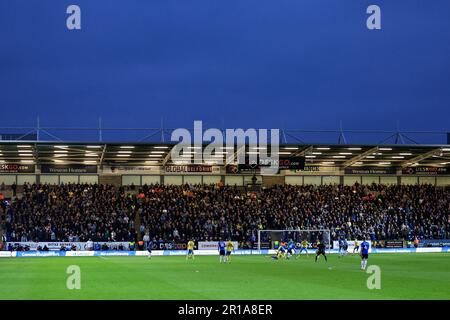 Peterborough, Großbritannien. 12. Mai 2023. Sheffield Wednesday Fans während des Sky Bet League 1 Play-offs-Spiels Peterborough gegen Sheffield Wednesday im Weston Homes Stadium, Peterborough, Großbritannien, 12. Mai 2023 (Foto von Nick Browning/News Images) in Peterborough, Großbritannien, am 5./12. Mai 2023. (Foto von Nick Browning/News Images/Sipa USA) Guthaben: SIPA USA/Alamy Live News Stockfoto