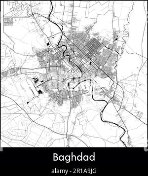 Stadtplan Asien Irak Bagdad Vektordarstellung Stock Vektor