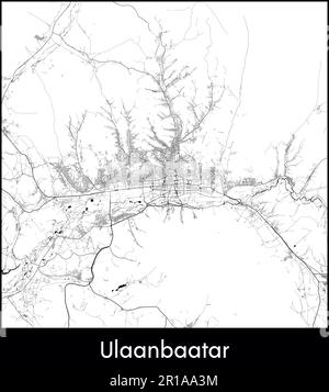 Stadtplan Asien Mongolei Ulaanbaatar Vektordarstellung Stock Vektor