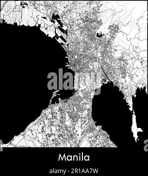 Stadtplan Asien Philippinen Manila Vektordarstellung Stock Vektor