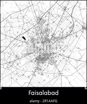 Stadtplan Asien-Pakistan Faisalabad Vektordarstellung Stock Vektor