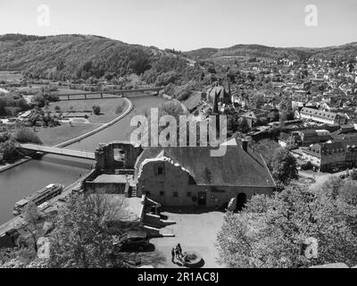 Saarbürog Stadt am saar Fluss Stockfoto