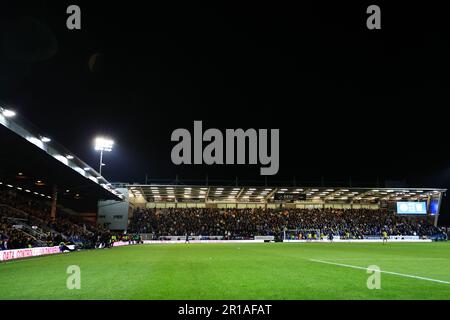 Peterborough, Großbritannien. 12. Mai 2023. Sheffield Wednesday Fans in The Deskgo und North stehen während des Sky Bet League 1 Play-offs-Spiels Peterborough vs Sheffield Wednesday im Weston Homes Stadium, Peterborough, Großbritannien, 12. Mai 2023 (Foto von Nick Browning/News Images) in Peterborough, Großbritannien, am 5./12. Mai 2023. (Foto von Nick Browning/News Images/Sipa USA) Guthaben: SIPA USA/Alamy Live News Stockfoto