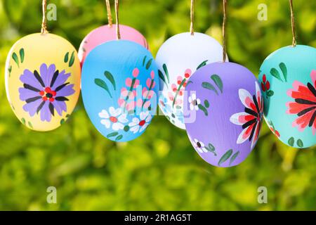 Handbemalte Ostereier Stockfoto