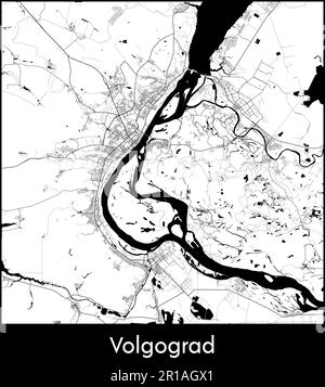 Stadtplan Europa Russland Wolgograd Vektordarstellung Stock Vektor