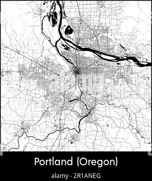 Vektordarstellung der Stadtkarte Nordamerika, USA, Portland (Oregon) Stock Vektor