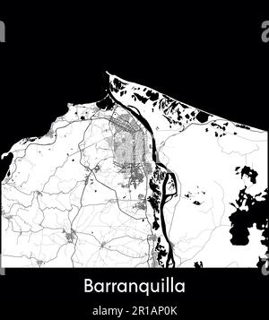 Stadtplan Südamerika Kolumbien Barranquilla Vektordarstellung Stock Vektor