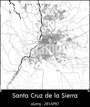 Stadtplan Südamerika Bolivien Santa Cruz de la Sierra Vektordarstellung Stock Vektor