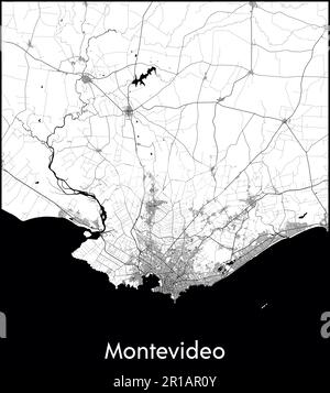 Stadtplan Südamerika Uruguay Montevideo Vektordarstellung Stock Vektor