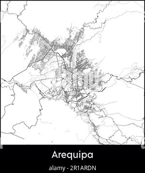 Stadtplan Südamerika Peru Arequipa Vektordarstellung Stock Vektor