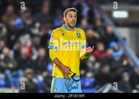 Peterborough, Großbritannien. 12. Mai 2023 Lee Gregory (9 Sheffield Wednesday) während der Sky Bet League 1 spielen Sie am Freitag, den 12. Mai 2023, das Halbfinale 1. zwischen Peterborough und Sheffield am Mittwoch in der London Road, Peterborough, ab. (Foto: Kevin Hodgson | MI News) Guthaben: MI News & Sport /Alamy Live News Stockfoto